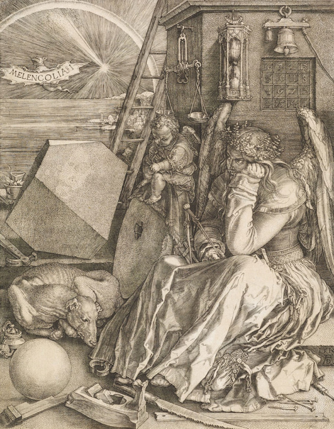Albrecht Durer, La Melancolie, ou Melencolia I, 1514, gravura pe hartie intinsa, 240 × 187 mm © Olivier Christinat, Lausanne