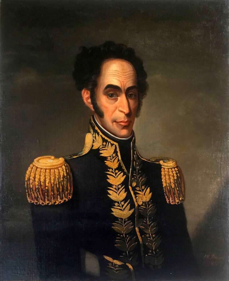 portretul marelui lider istoric simon bolivar