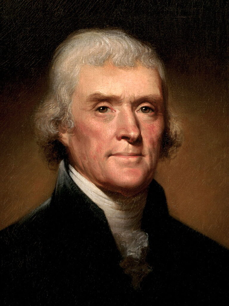 portretul presedintelui Thomas Jefferson, marele lider al istoriei